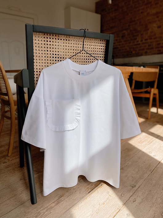 t-shirt damskie Koszulka oversize z kieszonką
