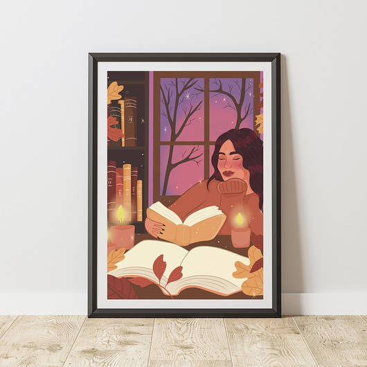 grafiki i ilustracje Plakat Cozy reading