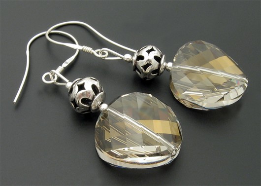 Kolczyki Szary wilk kryształ SWAROVSKI pieklo niebo