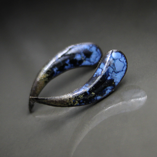 kolczyki ceramiczne Kły Oceaniczne/stal chirurgiczna/