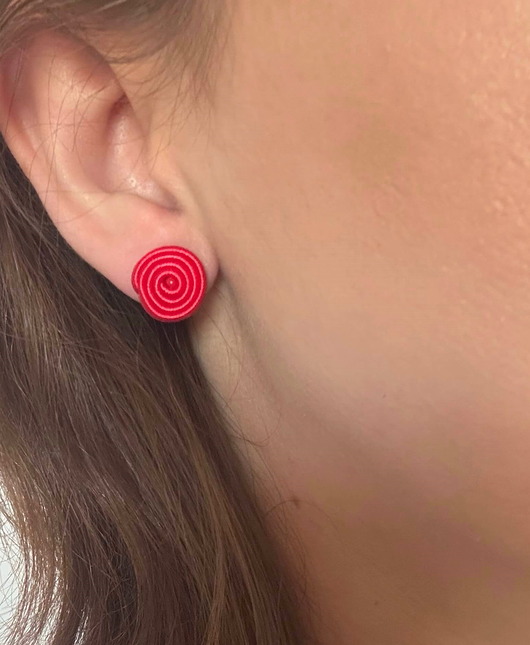 kolczyki soutache Kolczyki sutasz ślimaczki czerwone