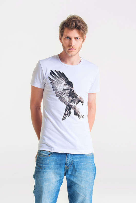 EAGLE - Koszulka Męska T-shirt BIAŁY GAU great as You