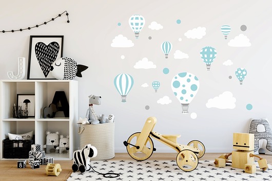 Naklejka ścienna dla dzieci balon balony chmury  madras24