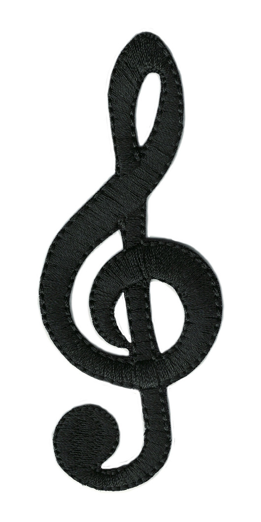 naszywki na ubrania Naszywka naprasowanka KLUCZ WIOLINOWY termoprzylepna haft 4 x 10cm