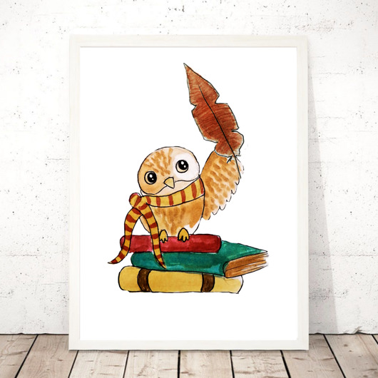 obrazy i plakaty do pokoju dziecięcego Magiczna sowa Harry Potter