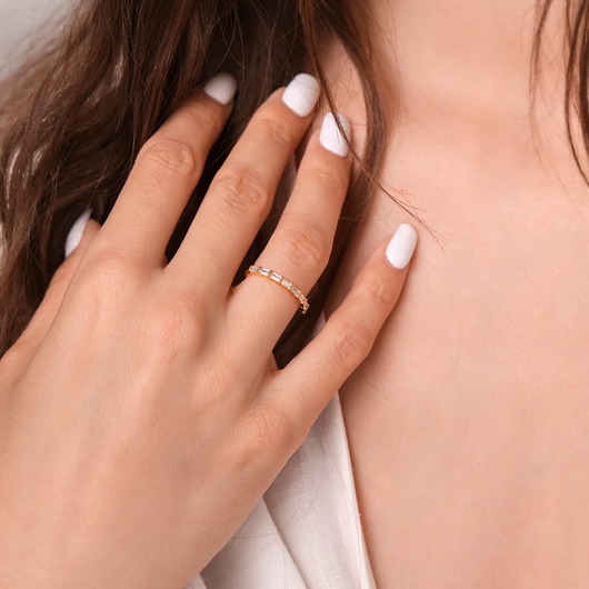 pierścionki złote Złoty pierścionek White Gleam ozdobiona cyrkoniami srebro 925 pozłacane