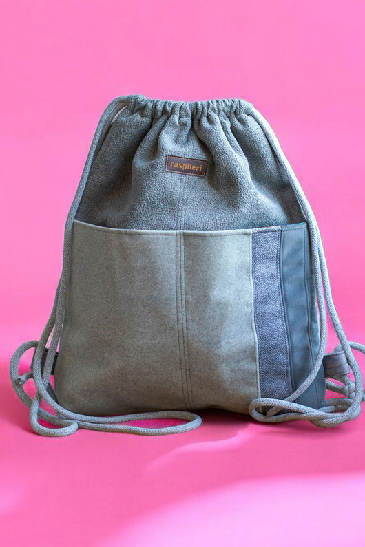 plecaki Szary plecak z kieszeniami bukla