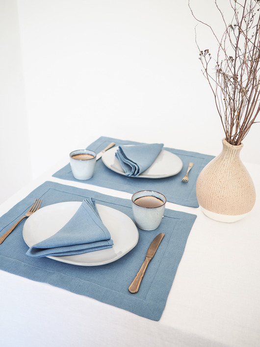 podkładki do kuchni Podkładka Heavy Linen DUSTY BLUE