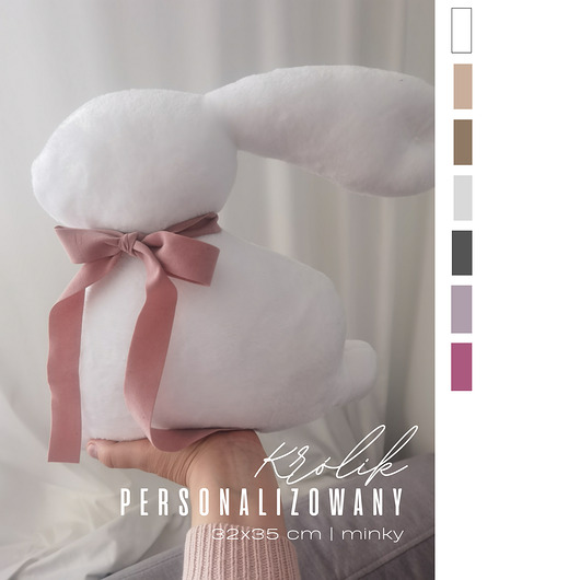poduszki do pokoju dziecka Królik - poduszka  ozdoba  haft  kolor
