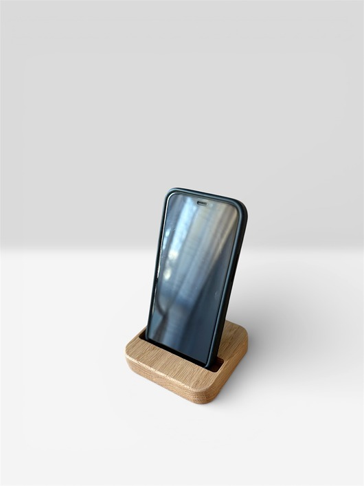 etui na telefon Drewniana dębowa podstawka na telefon