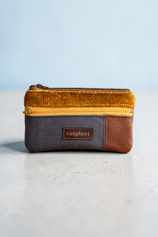 portfele damskie Miodowo-szary portfelik