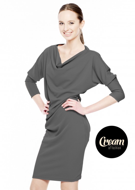 sukienka RITA- efektowna i elegancka-szara Cream