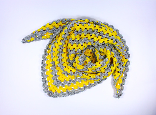 chusta szydełkowa hand made dwukolorowa RękaProduction