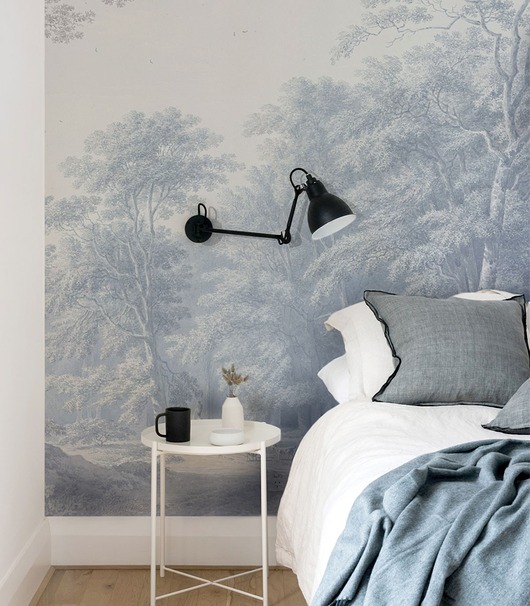 tapety i naklejki ścienne Tapeta Watercolor Grove Blue