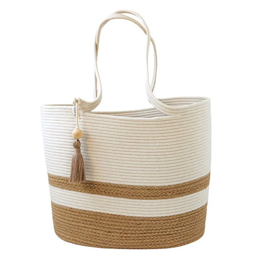 torby na ramię Kosz Mia Torba Shopper Ivory & Jute