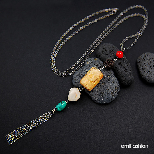 Bursztyn, Koral, Turkus i Lawa wulkaniczna MAREMI Jewelry