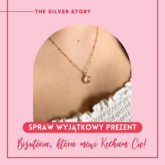 złote naszyjniki Naszyjnik z kwarcem różowym w oprawie okuciu srebro 925