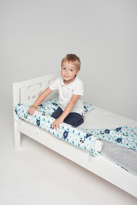 Ochraniacz do łóżka IKEA - miętowe misie Minky and Cotton