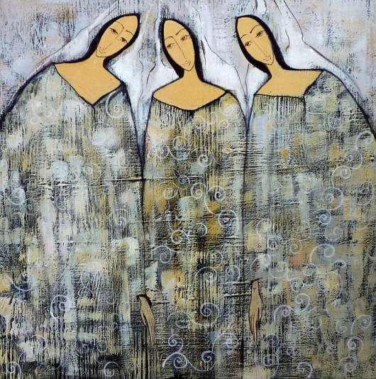 ANIOŁY  .................biele & srebro cobalt