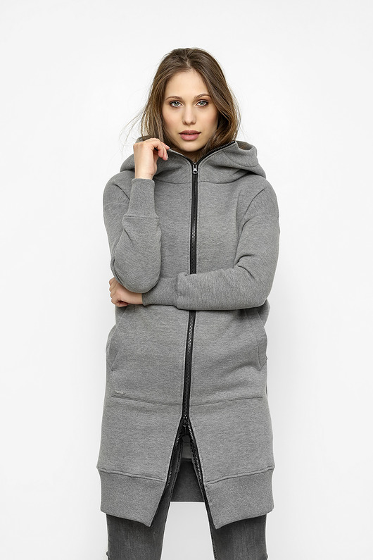 Bluza z kapturem Delfina w szarym melanżu Freeshion
