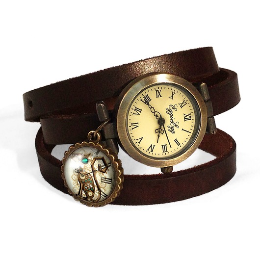 zegarki unisex Zegarek bransoletka mechaniczny kot