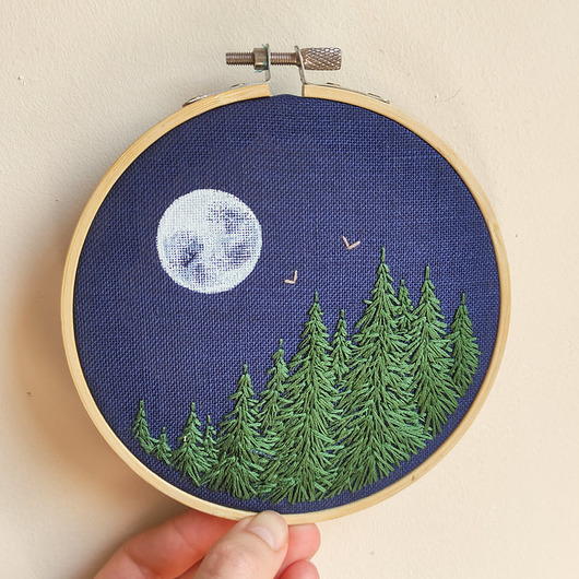 grafiki i ilustracje LAS nocą