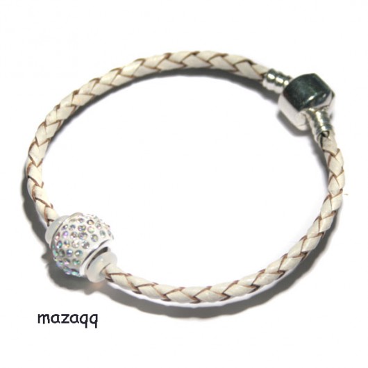 Bransoletka mini biała - 19 cm mazaqq