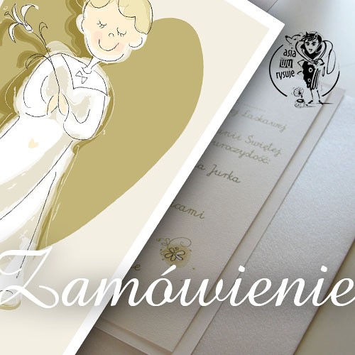 Zaproszenia komunijne z tekstem 13 szt MRS WUDRAWS