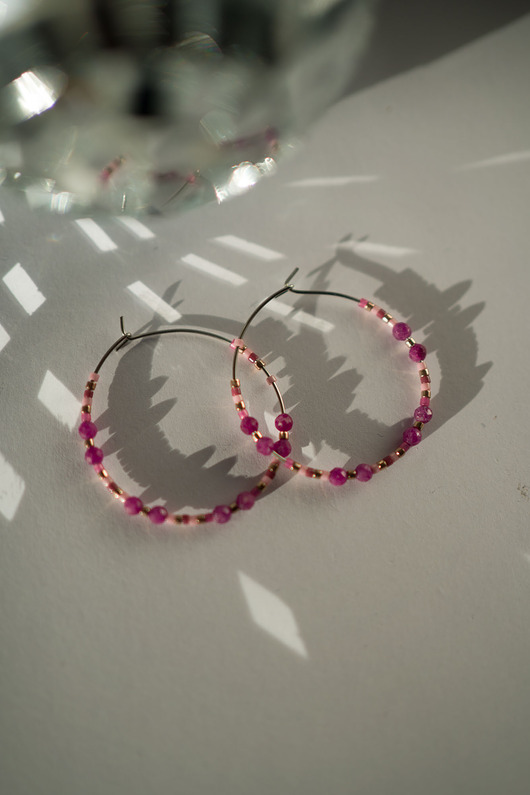 kolczyki - inne Kolczyki koła z koralików