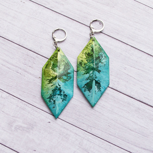 kolczyki z żywicy Duuuże UNIKATOWE kolczyki - INKY colours