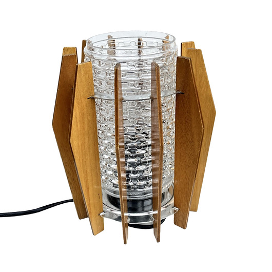 lampy stołowe Lampka nocna, Dřevo Humpolec, Czechosłowacja, lata 60.