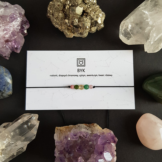bransoletki z kamieni naturalnych Zodiac BYK bransoletka z kamieni