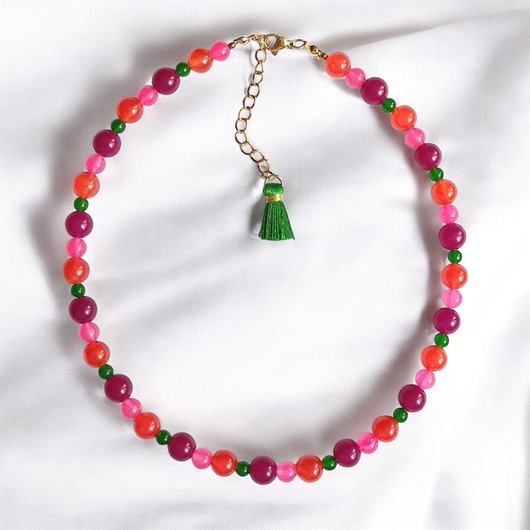 chokery Choker : summer fruits : kolorowy jadeit : choker z kamieni