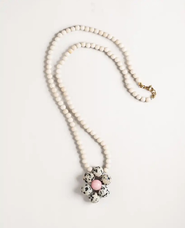 korale Naszyjnik Kwiat z kamieni