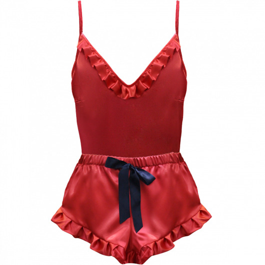 piżamy damskie Komplet Red Lace