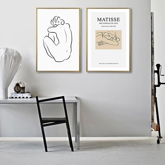 DWA PLAKATY abstrakcyjne Matisse black dot studio