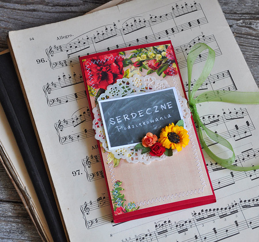 kartki scrapbooking Czekoladownik dla nauczyciela