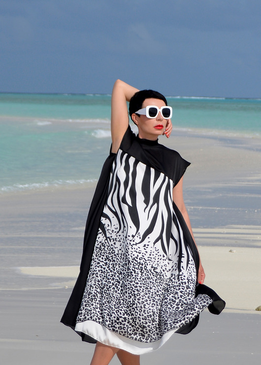 sukienki midi damskie New Dress Lu Zebra
