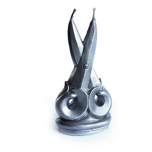 świeczniki i świece Świeca intencyjna srebrne nożyce