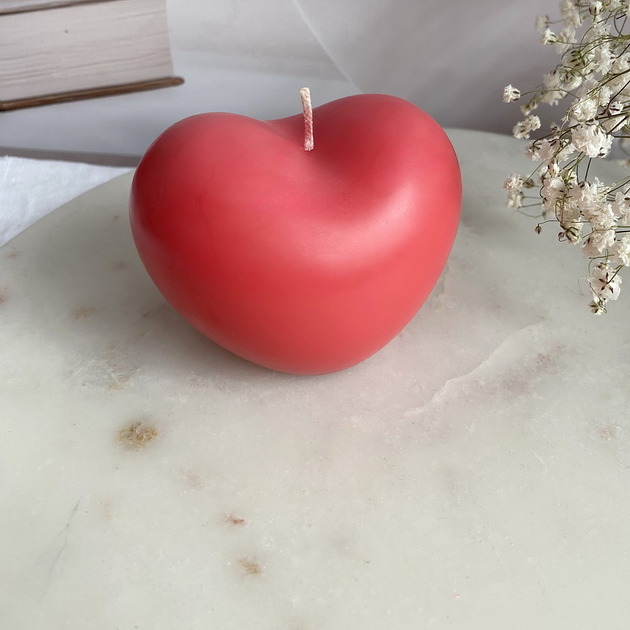 świeczniki i świece Świeca sojowa dekoracyjna "Sweet Heart" 60x80mm jasna czerwona