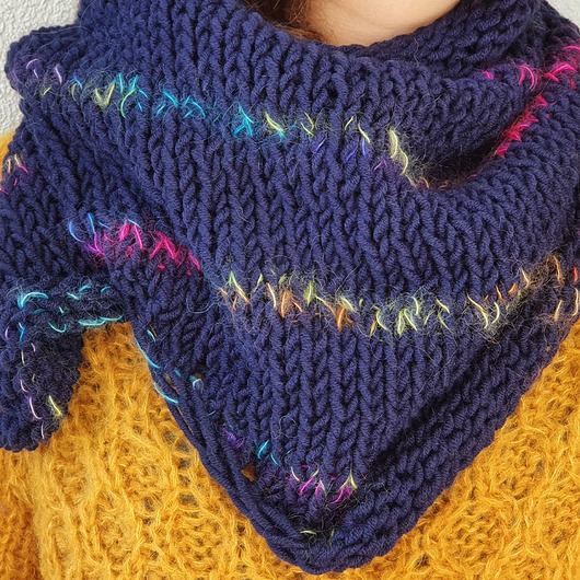 szale damskie szalik HANDMADE granat