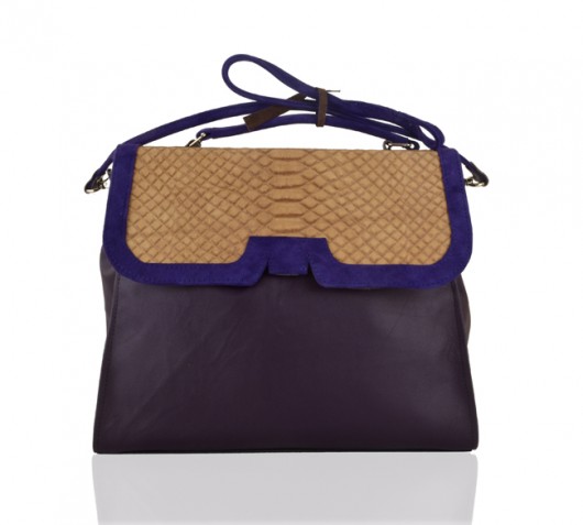 Torebka - Snake Beige with Purple Kat of Colours