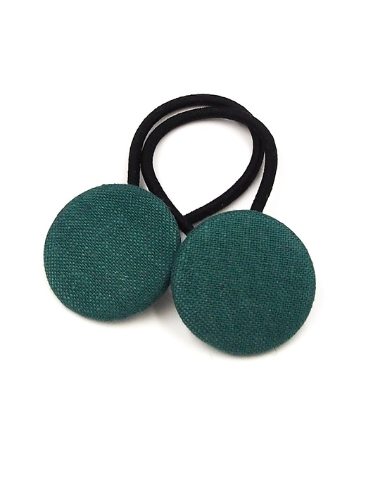 ozdoby do włosów dla dzieci Gumki do włosów zielone lniane Linen Green
