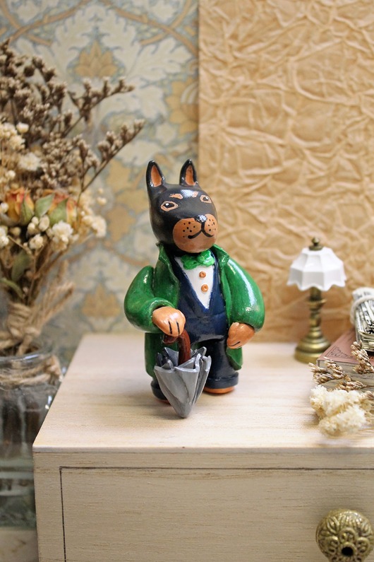 figurki i rzeźby Doberman dżentelmen