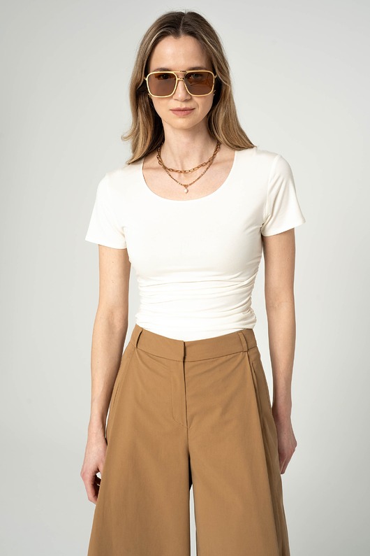 t-shirt damskie T-shirt drapowany