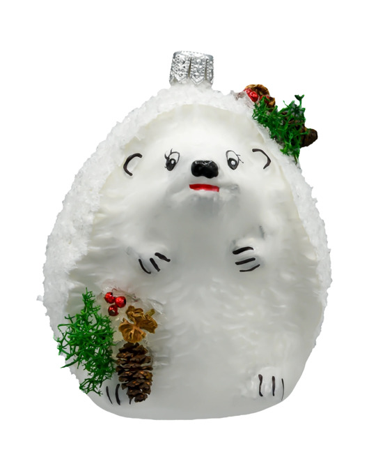 ozdoby choinkowe Bombka choinkowa: Jeż z leśnymi ozdobami, szyszkami i mchem