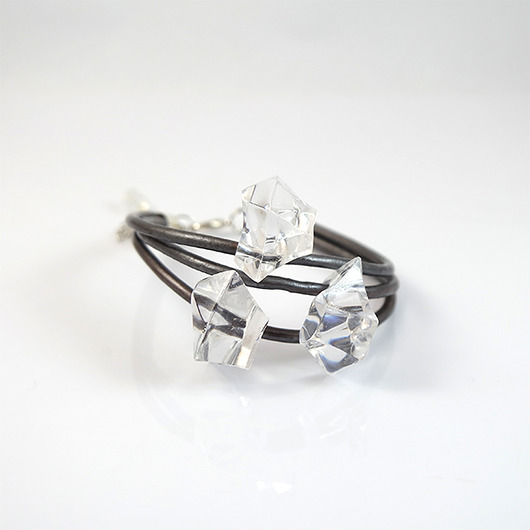 bransoletki skórzane Bransoletka - Kryształy lodu, grafitowa