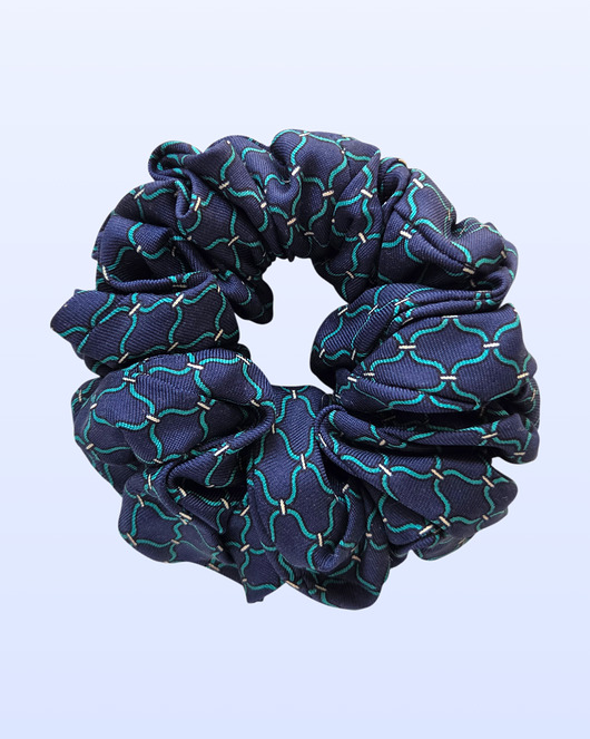 gumki do włosów Scrunchie MIDI granatowa