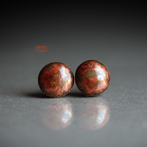kolczyki ceramiczne Jesienne 9mm/stal chirurgiczna/