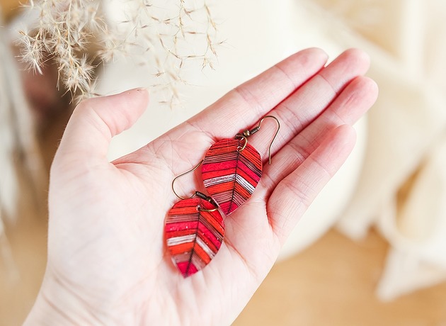 kolczyki - inne Małe kolczyki listki Arizona